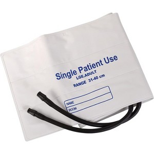 MABIS Single-Patient Use Disposable Blood Pressure Cuffs with Universal Connectors, Two Tubes, 31 to 40 Centimeters, White, 5 per Box - 1 of 4