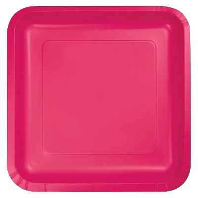 Hot Magenta Pink 9" Paper Plates - 18ct