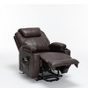 Hybition Large Power Lift Recliner Chair Sofa with Massage and Heat  , 3 Positions, Cup Holders, and USB Ports, Faux Leather - 3 of 4