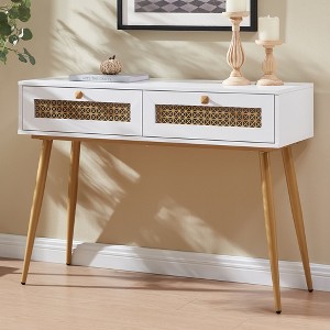 Probe Hues Heavy-Duty Entryway Console Table - 2 Drawers & Metal Shelf Organizer - 1 of 4