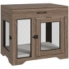 Dog Crate Furniture with Cushion and Drawer,Wooden Dog Kennel End Table with 2 Doors,Indoor Dog House for Small to Medium Dogs–LAOTIES - 4 of 4