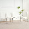 NicBex Modern Upholstered Armless Set of 2 Dining Chairs with Electroplated Metal Legs,Minimalist Office Chairs,Living Room Side Chairs - 2 of 4