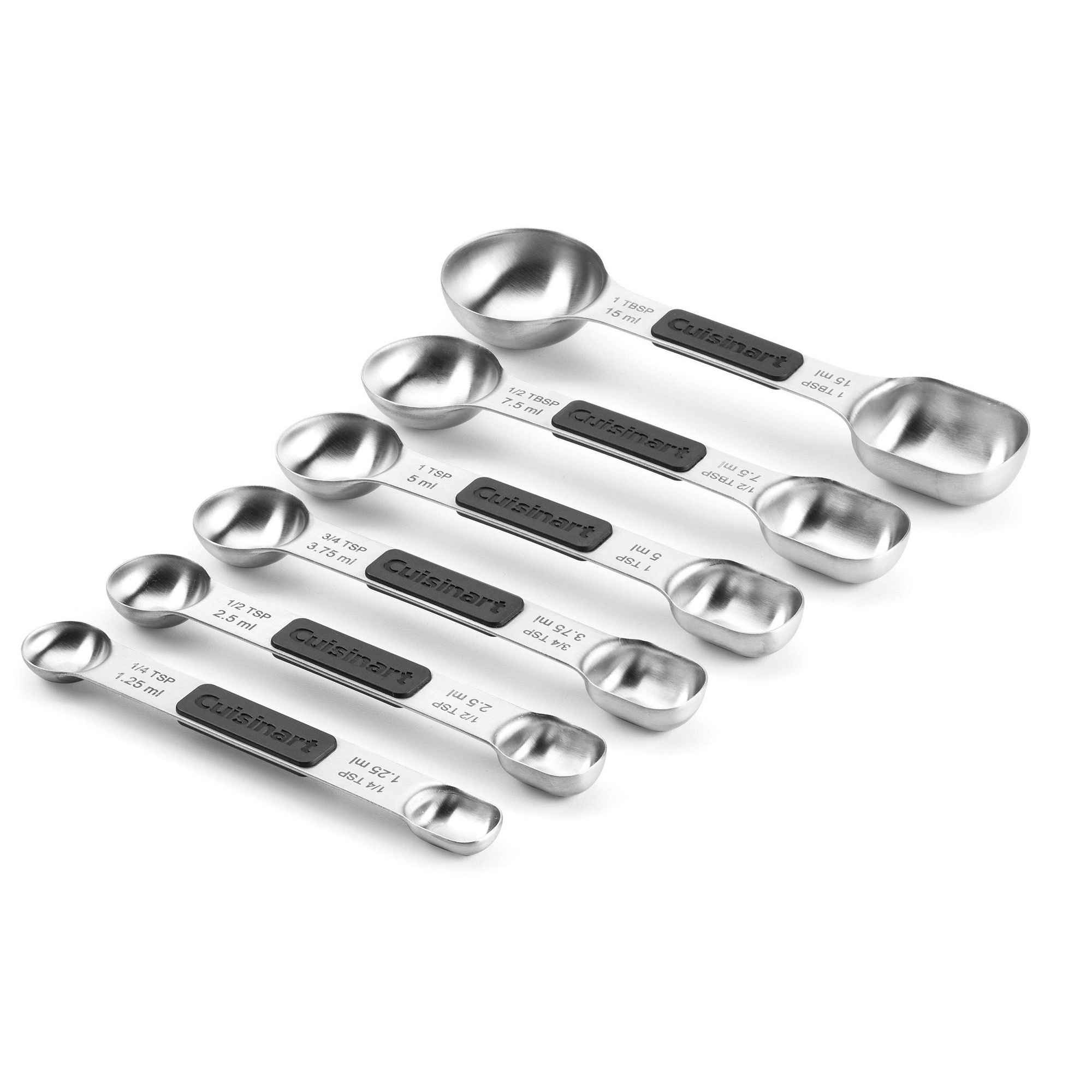 Cuisinart 6pc Stainless Steel Magnetic Measuring Spoon Set: Dishwasher-Safe, Nesting Design, Lifetime Warranty