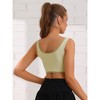 Allegra K Women's Built-in Bra Padded Workout Fixed Integrated Cup Camisoles - 2 of 4