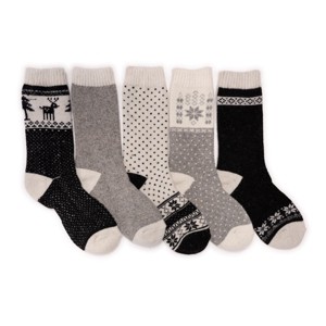 Muk Luks Women's 5 Pack Wool Socks - 1 of 3
