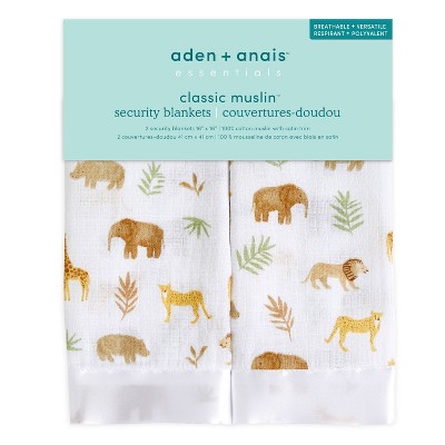 Tanzania Animal Print Cotton Muslin Security Blankets Set