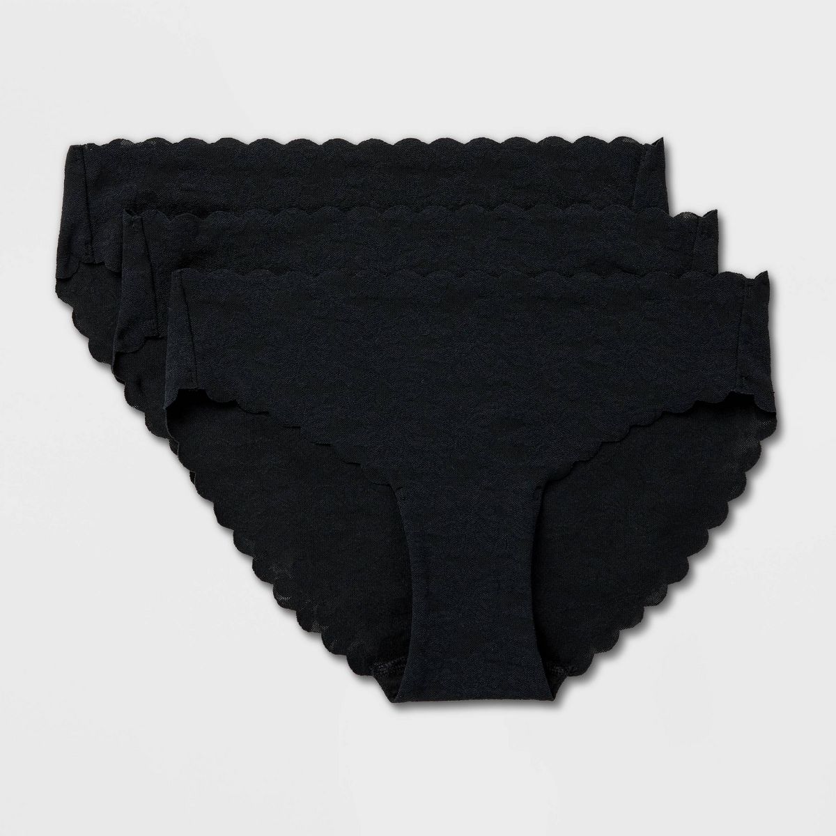 Women's 3pk Invisible Edge Lace Bikini Underwear - Auden™