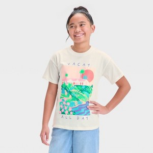 Girls' Short Sleeve Oversized Graphic T-Shirt - Cat & Jack™ - 1 of 4