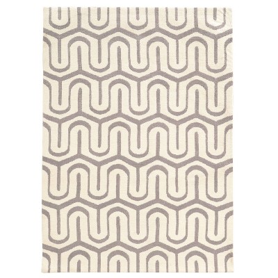 Goldenrod and Ivory Geometric Tufted Accent Rug 5' x 7'