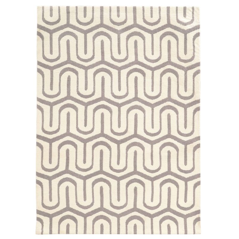 Geo Luxuriously Soft Maze Accent Rug Gray/White - Linon, 1 of 10
