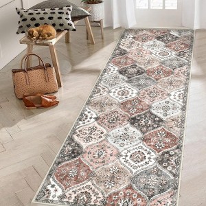 Area Rug, Rugs for Living Room, Washable Rug, Vintage Rugs for Entryway, Traditional Floor Cover, Thin Carpet, Kitchen Distressed Non Slip Mat - 1 of 4