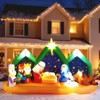 9FT Christmas Inflatable Decoration, Inflatable Nativity Scene with Starry Night Backdrop, Blow Up Yard Decorations for Holiday Party Yard Lawn Garden - 2 of 4