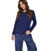Casual Nights Women's Jersey Knit Long-Sleeve Top and Soft Flannel Bottom Pajama Set - 2 of 4