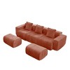 AENKYO Cloud-Like Boneless Loveseat, Soft Velvet Modular 2-Seater Sofa with No Assembly & Pillows, Modern Orange Floor Futon for Living Room - 2 of 4