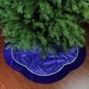 Northlight 48" Royal Blue and Silver Swirl Christmas Tree Skirt with Scalloped Trim - image 2 of 3