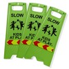 Dryser 3-Pack Slow Down Caution Kids at Play Reflective Safety Signs - 25" Green 2-Sided Children at Play Signs - 4 of 4