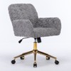 A&A Furniture Office Chair,Artificial  Home Office Chair with Golden Metal Base,Adjustable Desk Chair Swivel Office Chair,Vanity Chair - 3 of 4