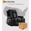 Recliner Chair, Home Theater Seating with Lumbar Support, Faux PU Leather Recliner Sofa, Elderly Recliner Chair for Living Room, Claret - 4 of 4