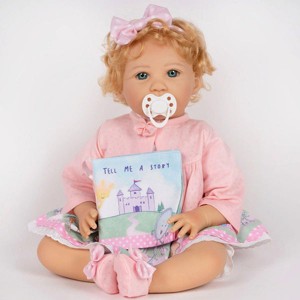 Paradise Galleries Reborn Toddler Girl Doll Story Time, 21 inch with Light Blonde Hair and Blue Eyes, Made in SoftTouch Vinyl - 1 of 4