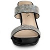 Allegra K Women's Rhinestone Open Square Toe Chunky Heel Slide Sandals - image 3 of 4