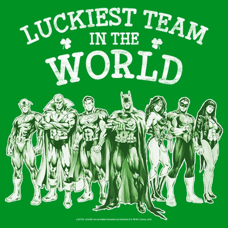 Boy's Justice League St. Patrick's Day Luckiest Team in the World T-Shirt, 2 of 5