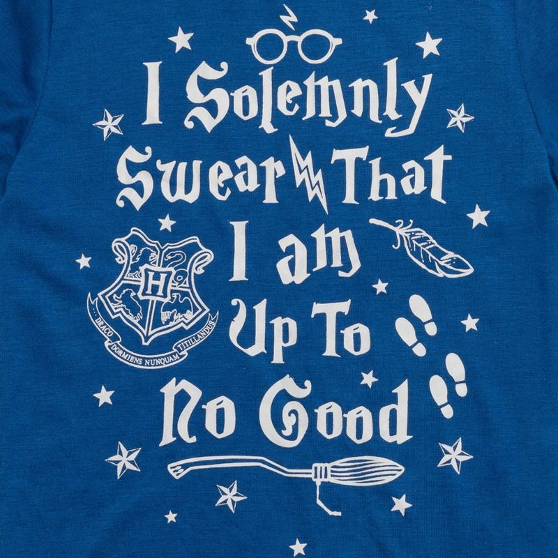 Harry Potter Gryffindor Hufflepuff Ravenclaw Slytherin Pajama Shirt and Shorts Sleep Set Little Kid to Big Kid, 5 of 7