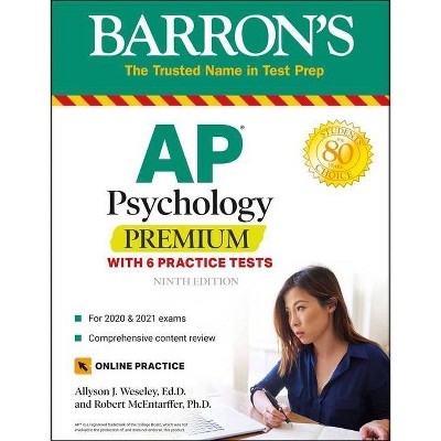 AP Psychology Premium - (Barron's Test Prep) 9th Edition by  Allyson J Weseley & Robert McEntarffer (Paperback)