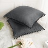 PiccoCasa Velvet Pillow Covers Pom Throw Cover Square Cushion Covers 2Pcs - 3 of 4