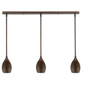 Toltec Lighting Any 3 - Light Chandelier in  Bronze with 5" Bronze Oval Metal Shade Shade - 1 of 1
