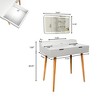 FONTOI 31.2"W Makeup Vanity Table Desk with Removable Mirror and 2 Drawers for Woman Bedroom Dressing Room, White, 31.2"*19.5"*31.98" - 3 of 4