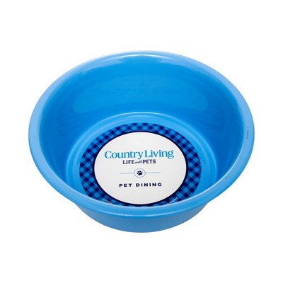 Set of 2 Blue Non-Slip Stainless Steel Dog Bowls