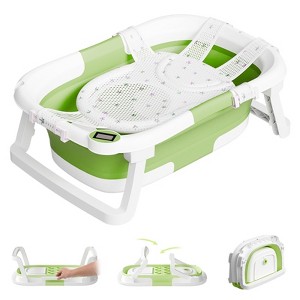 Napei Collapsible Baby Bathtub for Infants and Toddlers with Bath Net and Thermometer - 1 of 4