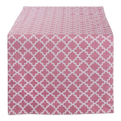 108"x14" Rose Lattice Table Runner Pink - Design Imports