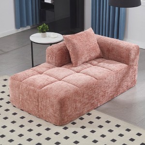 37.5'' Chenille Minimalist Loveseat Sofa with Sleeper and Ergonomic Deep Seat - 1 of 4
