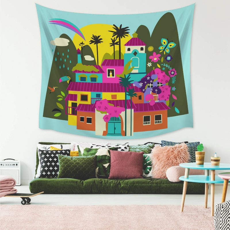 Encanto Casa Madrigal Kids&#39; Tapestry Black/Pink/Blue - RoomMates, 5 of 6