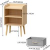 RISOKEYS  2 pcs Modern Nightstand, With Collapsible Fabric Drawer, Sturdy Wood Nightstand, for Bedroom, Living Room - 3 of 4