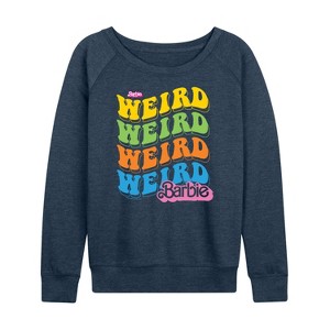 Women's - Barbie - Weird Stack Lightweight French Terry Wide Neck Long Sleeve Shirt - 1 of 4