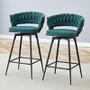 25" Swivel Counter Stools Set of 2 with Cotton Linen Cushions and Metal Frame for Kitchen Island-3irtyhousy - 2 of 4