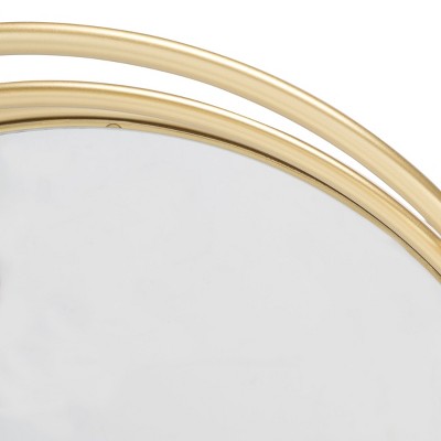 Ida Gold and Mirror Round 2-Tier Bar Cart
