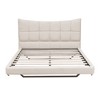 NicBex Full Floating Upholstered Bed Frame with Linen Tufted Headboard,Platform Bed Frame with LED Light and Charging Station,Easy Assembly,Beige/Gray - 4 of 4