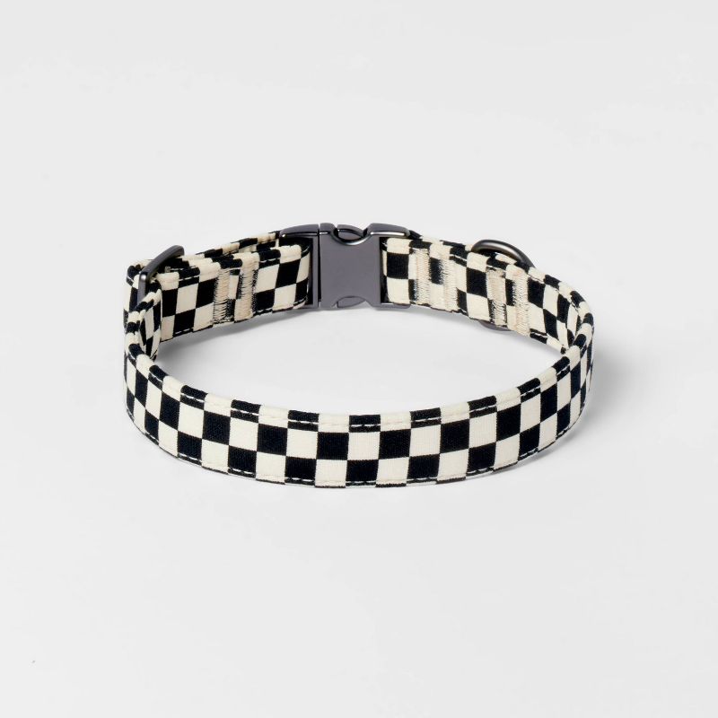 Checkerboard Dog Fashion Adjustable Collar - S - Black/White - Boots &#38; Barkley&#8482;, 4 of 6