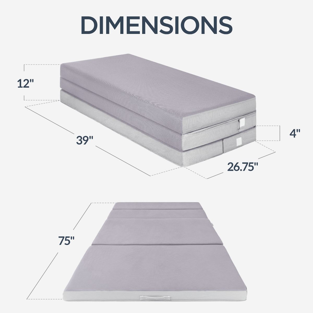 Best Choice Products Portable Mattress Topper in Multiple Sizes and Colors - thumbnail 2