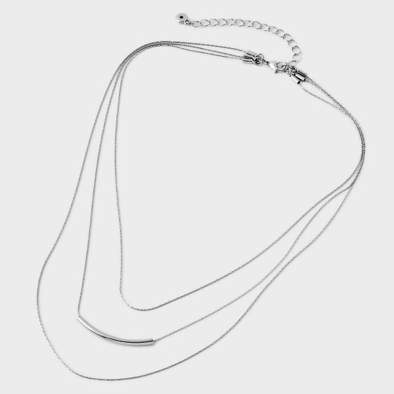 Multi-Layer Bar Pendant Layered Necklace - Universal Thread&#8482; Silver, 3 of 5