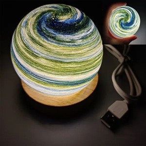 USB Fantasy Rainbow Planet Light Astronomical Ornaments Desktop Decorative Lights Art Crafts Wooden Case Gifts for Wedding Party - 1 of 4