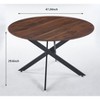 NicBex 47.24" Mid-century Round Dining Table,Kitchen Table with MDF Table Top and Metal Legs for 4-6 Seaters,Brown - 3 of 4