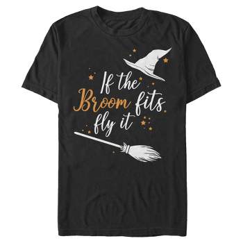 Men's Lost Gods Halloween If the Broom Fits Fly It T-Shirt