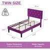 VECELO Queen/Full/Twin Upholstered Platform Bed Frame with Button Tufted Adjustable Headboard - 2 of 4