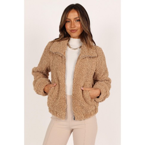 Womens camel outlet teddy coat