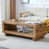 Dolonm Modern Minimalist MDF Coffee Table with Storage, 47.2" L x 23.6" W x 18" H,Mid-Century Design for Living Room - 3 of 4