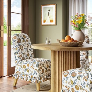Rounded Back Slipcovered Dining Chair with Ruffle - Threshold™ - 1 of 4
